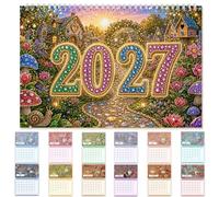 2027 Diamond Art Wall Calendar, 12-Month Flip Planner-02-Goblin