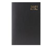 2027 Diary A4 Full Day Per Page - Black Hardback Appointment Daily Planner