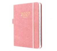 2027 Diary A5 Page a Day, 356 Pages Daily Planner from Jan to Dec, Pink | Day to Page Academic Diary for School, Office, Home