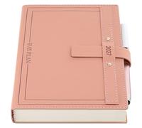 2027 Diary A5 Page a Day, Diary 2027 Day Per Page from Jan to Dec, Day View Planner Organizer,12 Months 2027 Agenda with Pen Set,Colorful Monthly Tabs, 3 Bookmarks, Inner Pocket (Pink)