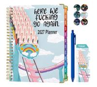 2027 Diary A5 Week-to-View - Weekly Planner with Colorful Monthly Tabs, A5 Hardcover, Pen, Elastic Band, Plan Sticker & Pocket - Weekly Organiser for Work, Study & Personal Planning (H2027)
