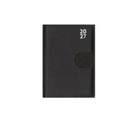2027 Diary A7 W ay Per Page - Compact Black Faux Leather Daily Planner - Lightweight Portable Pocket Organiser - Handbag School Travel Diary