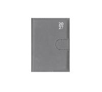 2027 Diary A7 W ay Per Page - Compact Grey Faux Leather Daily Planner - Lightweight Portable Pocket Organiser - Handbag School Travel Diary