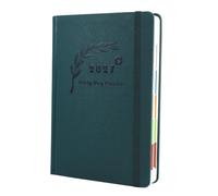 2027 Diary, Diary 2027 A5 Page A Day,Hardcover Agenda Productivity Daily Planner From Jan 2027 to Dec 2027 With Monthly Tabs and Colorful Side Panels (Green)