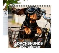 2027 Dog Calendar, Funny Hangable 12 Month Jan-Dec Planner | Nature Dog Planner Calendar for Office School Reading Study Task Exercise Workout Vacation Party Birthday Travel