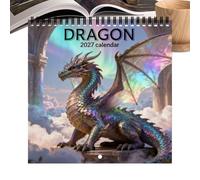 2027 Dragon Wall Calendar, 12-Month Spiral-Bound Planner with Note Space | Organizer, fantasy calendar, mythical creature decor, dragon lover gift, medieval fantasy decor, mythical wall art