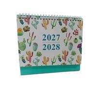 2027 English desktop calendar, 18 months, with border planning function.