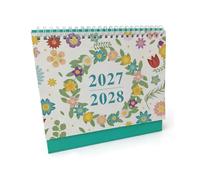 2027 English desktop calendar, 18 months, with border planning function.
