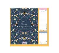 2027 Family Organiser Month to View Calendar, Hanging Memo Pad with Shopping List, Notepad, Five Columns for Organising Family Planner - DAISY & BEES (Design No. 4)