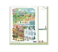 2027 Family Organiser Month to View Calendar, Hanging Memo Pad with Shopping List, Notepad, Five Columns for Organising Family Planner - TOWN (Design No. 1)