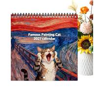 2027 Funny Cat Masterpiece Calendar Screaming Cat Coil Binding 21cm Square