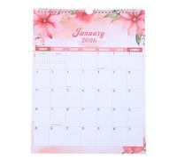 2027 Hanging Wall Calendar Monthly Planner for Office | Paper, Pink Minimalist Style, English Layout, 18-month Span from January 2026 to June 2027