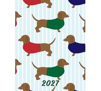 2027: Large Monthly Calendar Planner - Dachshund Dog Pattern