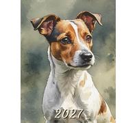 2027: Large Monthly Calendar Planner - Jack Russell Terrier Dog Watercolor
