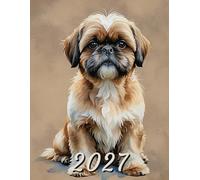 2027: Large Monthly Calendar Planner - Watercolor Shih Tzu Cute Dog