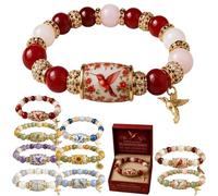 2027 Limited Edition Hummingbird Handmade Bracelet Love, Peace & Spring Blessings with Gift Box for Women, Inspirational Bluebird Jewelry Charm Beads Wristband Elastic Stretch for Grandma Mom Womens