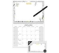 2027 Memo Board Wall Calendar Spiral Bound Hanging Planner Month to View Family Organiser with wire on, wipe - off pen(Floral))