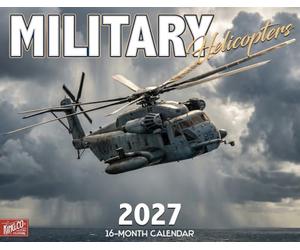 2027 Military Helicopters Wall Calendar - 16-Month Aviation Photography | Apache, Black Hawk, Chinook and military helicopter Large 14x11, 16-month. Monster Calendars | The King Company.