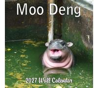 2027 Moo Deng Monthly Wall Calendar | Pygmy Hippopotamus Animal Calendar 2026-2027