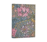 2027 Morris Pink Honeysuckle (William Morris) Maxi 12-Month Softcover Dayplanner (Elastic Band Closure) Horizontal