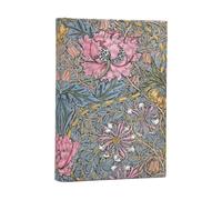 2027 Morris Pink Honeysuckle (William Morris) Maxi 12-Month Softcover Dayplanner (Elastic Band Closure) Horizontal