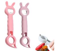 2027 New 4-in-1 Bunny Shaped Bottle & Jar Opener for Weak Hands, Seniors | 4-in-1 Bottle & Can Opener, Multifunctional Manual Openers for Beer Bottles, Cans & Jars