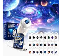 2027 New HD Smart Dynamic 5D Holographic Night Light Projector, 360° USB Smart Holographic Ocean Galaxy 5D Projector With Projection Films, Plug And Play HD Star Projector For Room Car Roof (24 Films)