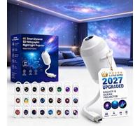 2027 New Hd Smart Holographic Night Light Projector with 24 Films Plug and Play HD Star Projectors 360° Adjustable 2-in-1 Galaxy Star Ocean USB Powered Ceiling Projector for Bedroom