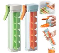 2027 New One Glass Ice Maker - - 6 Grid Square Ice-Cube Mold,Single Handed Pressing Silicone Icecube Tray,Hand Held Portable Press Icecube Tray Cup for Maker IceDrink,Easy to Release & Space-Saving