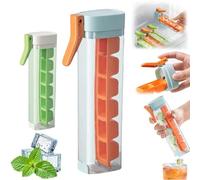 2027 New One Glass Ice Maker - - 6 Grid Square Ice-Cube Mold,Single Handed Pressing Silicone Icecube Tray,Hand Held Portable Press Icecube Tray Cup for Maker IceDrink,Easy to Release & Space-Saving