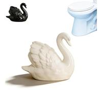 2027 New Toilet Swans Ceramic Bolt Covers, Decorative Swan ToiletBolt Caps, Cute Bathroom Decor Accessories, Easy Installation, Fits Most Standard Toilets (White)