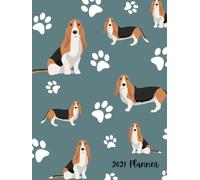 2027 Planner: Basset Hound Dog Dated Weekly and Monthly Page Views With Space For Notes