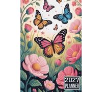 2027 Planner: Butterfly themed Cover Daily Weekly Dairy Vision Board & Mission Pages Contacts Password Log Planning Pages Note To Do
