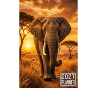 2027 Planner: Elephant Animal themed Cover Daily Weekly Dairy Vision Board & Mission Pages Contacts Password Log Planning Pages Note To Do