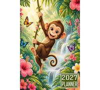 2027 Planner: Monkey Animal themed Cover Daily Weekly Dairy Vision Board & Mission Pages Contacts Password Log Planning Pages Note To Do