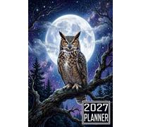 2027 Planner: Owl Bird themed Cover Daily Weekly Dairy Vision Board & Mission Pages Contacts Password Log Planning Pages Note To Do