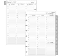 2027 Planner Refills for 8-Discbound Notebooks, Weekly and Monthly Appointment Book Inserts with Month Tabs, 8-Disc Punches, Junior Size