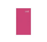 2027 Pocket Diary Week to View - Slim Pink Hardcover Wallet Weekly Planner