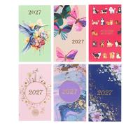2027 Slim Diary Week to View - Flowers Hardback Planner Runs January to December 2027 - Pocket Size, 16cm x 9cm with Ribbon Bookmark (Flower)