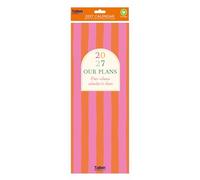 2027 Slim Month To View Spiral Bound 2 Column Wall Calendar - Pink and Orange Our Plans