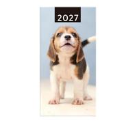 2027 Slim Pocket Week to View Diary - Cute Puppy Design Hardback Planner - Weekly Personal Organiser for Pet Lovers - Compact Wallet Size Travel Diary