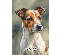 2027: Small Monthly Calendar Planner - Jack Russell Terrier Dog Watercolor
