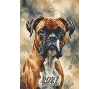 2027: Small Monthly Calendar Planner - Watercolor Boxer Dog