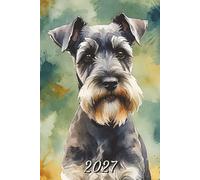 2027: Small Monthly Calendar Planner - Watercolor Miniature Schnauzer Dog