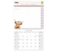 2027 Spiral Bound Memo Board Calendar & Write On Wipe Off Pen - Highland Cow (Wildlife)