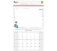 2027 Spiral Bound Memo Board Calendar & Write On Wipe Off Pen - Kitten