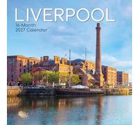 2027 Square Wall Calendar - Liverpool 12 x 12 Inch Monthly View, 16-Month, Britain Scenic Theme, Includes 180 Reminder Stickers