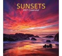 2027 Square Wall Calendar - Sunsets 12 x 12 Inch Monthly View, 16-Month, Natural World Theme, Includes 180 Reminder Stickers