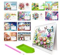 2027 Standing Desk Calendar Set, Drill Art Paper Calendar with 12 Month Pages for Study Desk Use