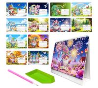 2027 Standing Desk Calendar Set, Drill Art Paper Calendar with 12 Month Pages for Study Desk Use